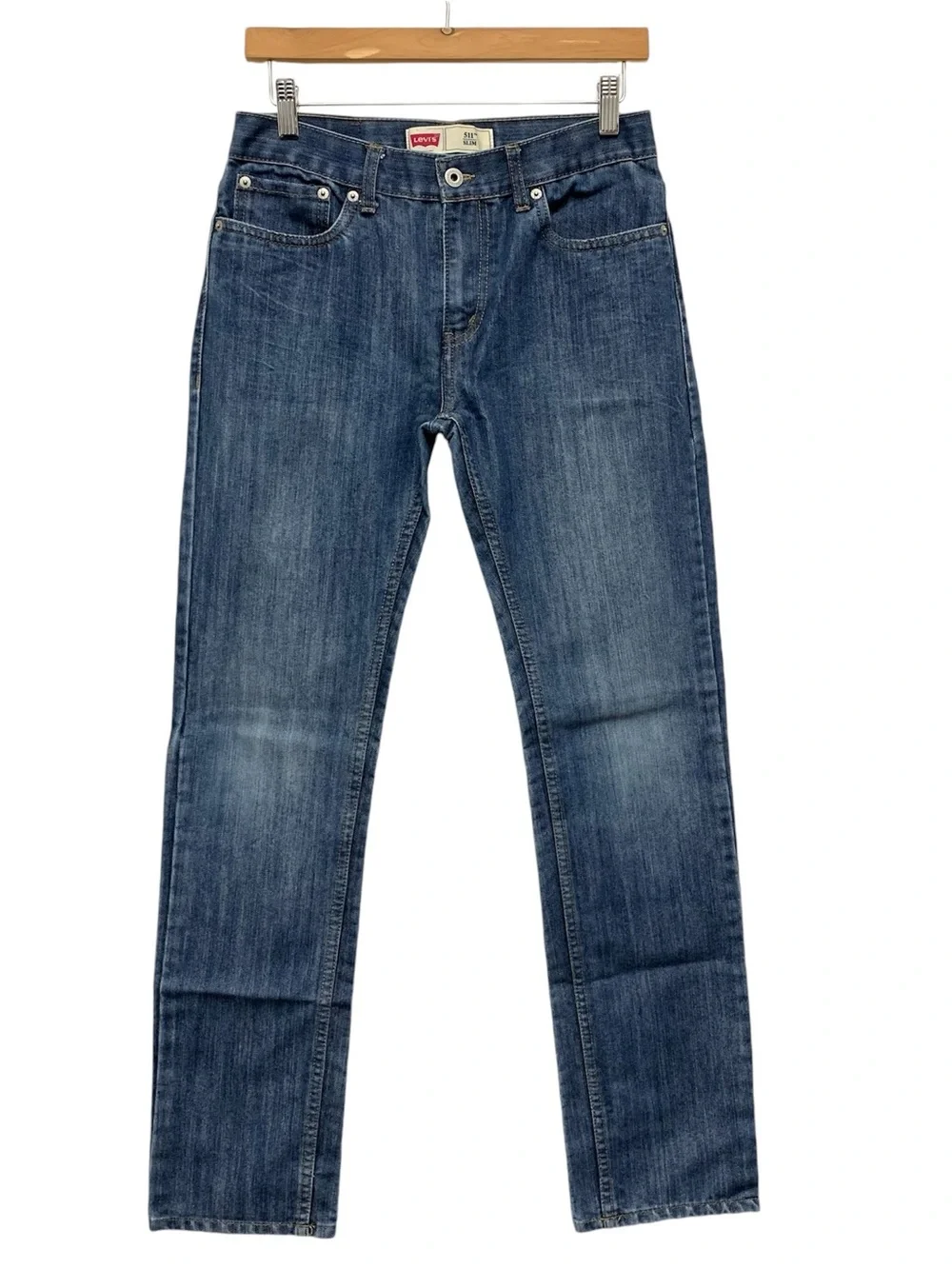 Levis 511 Slim Jeans Mens 29x29 Boys 18 Regular Blue Zip Fly